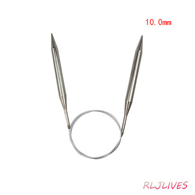 100 cm 2,25-10 mm nerūsējošā tērauda apļveida adatas, metāla apļveida adatas, apaļas adāmadatas, aušanas, tamboradatu komplekts