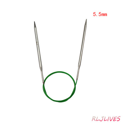 100 cm 2,25-10 mm nerūsējošā tērauda apļveida adatas, metāla apļveida adatas, apaļas adāmadatas, aušanas, tamboradatu komplekts