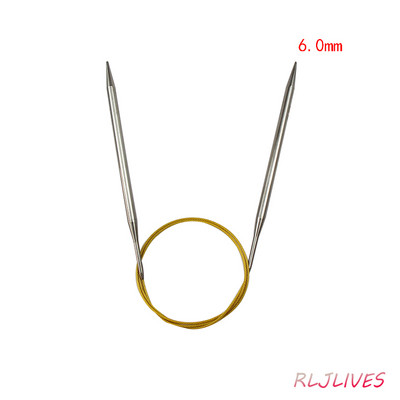 100 cm 2,25-10 mm nerūsējošā tērauda apļveida adatas, metāla apļveida adatas, apaļas adāmadatas, aušanas, tamboradatu komplekts