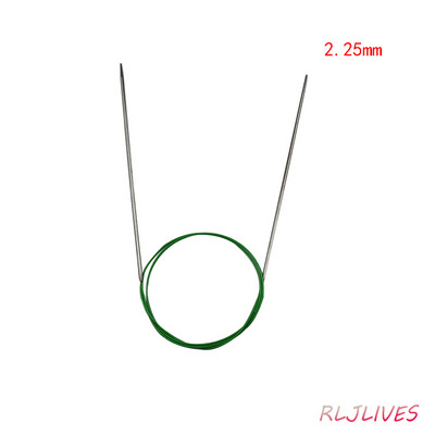 100 cm 2,25-10 mm nerūsējošā tērauda apļveida adatas, metāla apļveida adatas, apaļas adāmadatas, aušanas, tamboradatu komplekts