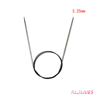 100 cm 2,25-10 mm nerūsējošā tērauda apļveida adatas, metāla apļveida adatas, apaļas adāmadatas, aušanas, tamboradatu komplekts