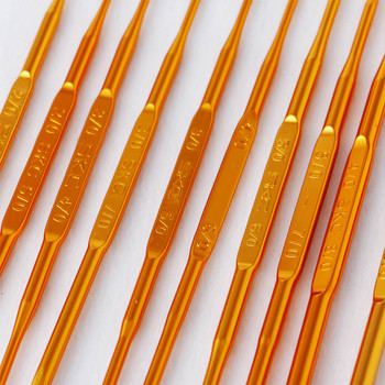 10 τεμ. Χρυσό Αλουμίνιο με διπλό άκρο σετ βελόνων πλεξίματος Weave Craft Drop Shipping