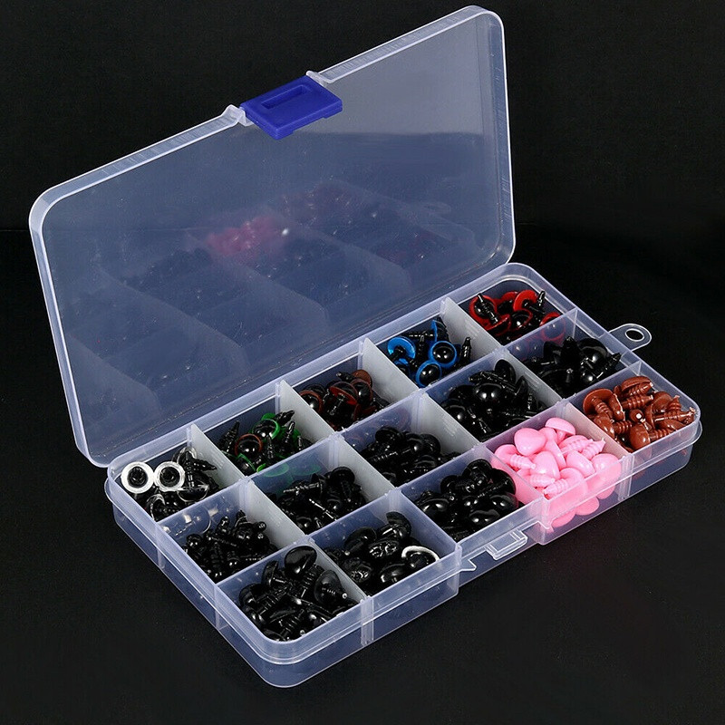 560 vnt Eyeball Doll Accessories Juodos plastikinės pliušinės apsauginės akys Amigurumi Žaislams 6mm 8mm 10mm 12mm Pasidaryk pats Juokingi Žaislų Akys Gyvūnai