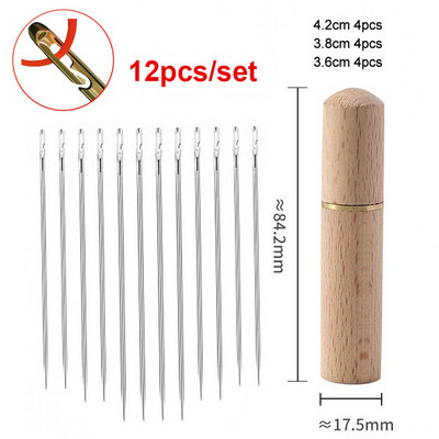 12/30 gab. Aklās adatas Vecāka gadagājuma cilvēkiem Adatas puses caurums Mājsaimniecības nerūsējošā tērauda šūšanas adatas Vītņu ievilkšana Apģērbu šūšanas piederumi