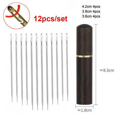 12/30 gab. Aklās adatas Vecāka gadagājuma cilvēkiem Adatas puses caurums Mājsaimniecības nerūsējošā tērauda šūšanas adatas Vītņu ievilkšana Apģērbu šūšanas piederumi