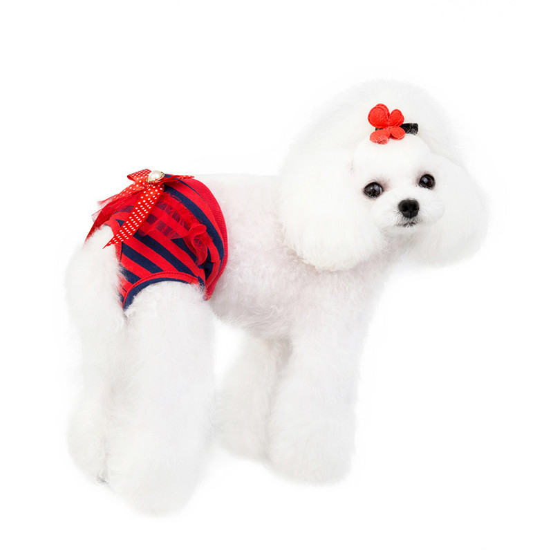 Šunų drabužiai šuniukų kelnės Mažiems šunims sauskelnės plaunamos šunų tualeto dresūros pagalvėlės apatiniai mažiems šuniukams Drugelio juostelės