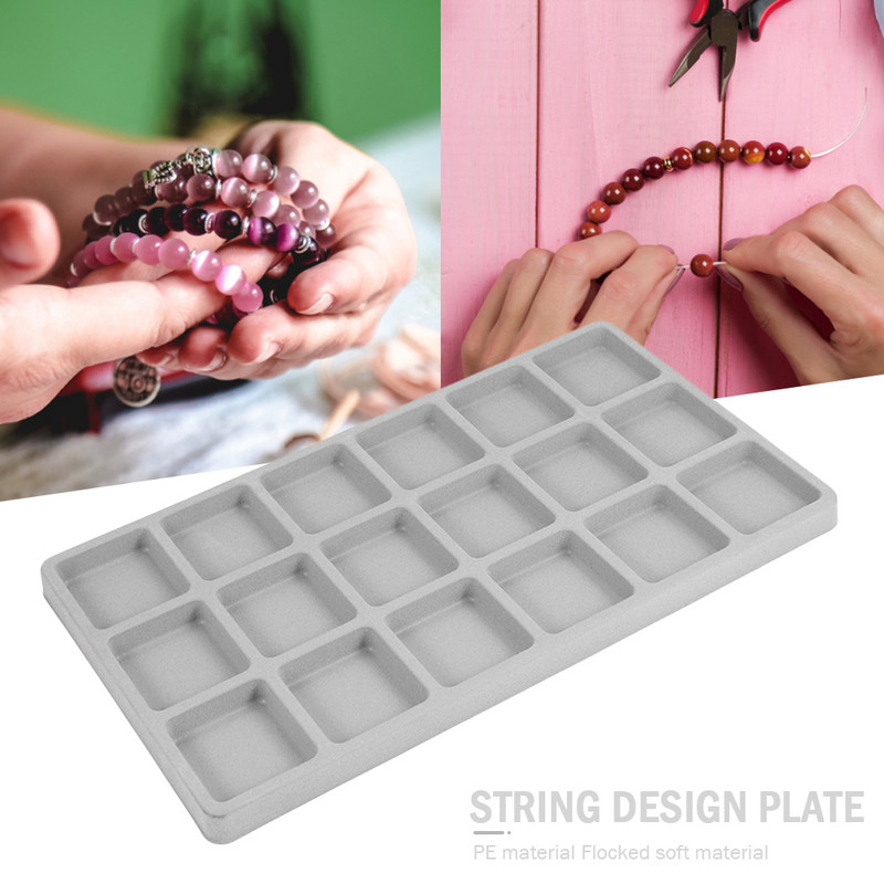 Flocked Bead Board DIY Flocked Finding Tray Rokdarbi Aksesuāri juvelierizstrādājumu izgatavošanai DIY Rokassprādzes Kaklarotas Aksesuāri