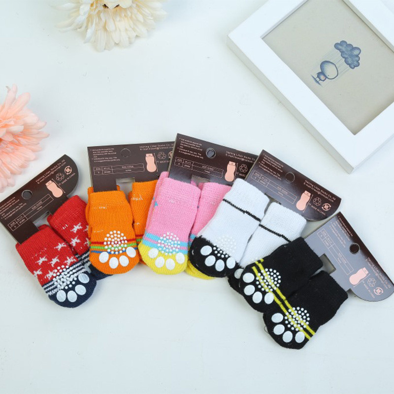 Šiltos naminių gyvūnėlių kojinės Mielos šuniuko kojinės spalvingos naminių gyvūnėlių mezgimo kojinės Kvėpuojančios šunų neslystančios kojinės naminių gyvūnėlių reikmenys 2022 m. Nauja aukštos kokybės