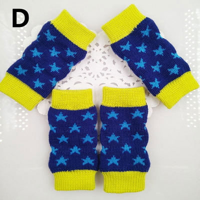 4Pcs Pet Anti-dirty Leggings Knee Dog Booties Socks Teddy Leg Sock Зимен топъл протектор за крака Dogs Cat Knitting Socks Cover Sleev