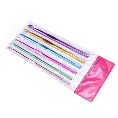 6/12 gab Krāsainas tamboradatas Āķi Alumīnija oksīda adīšanas āķi 2-8mm dzijas šūšanas piederumi Instrumenti DIY adāmadatas piederumi