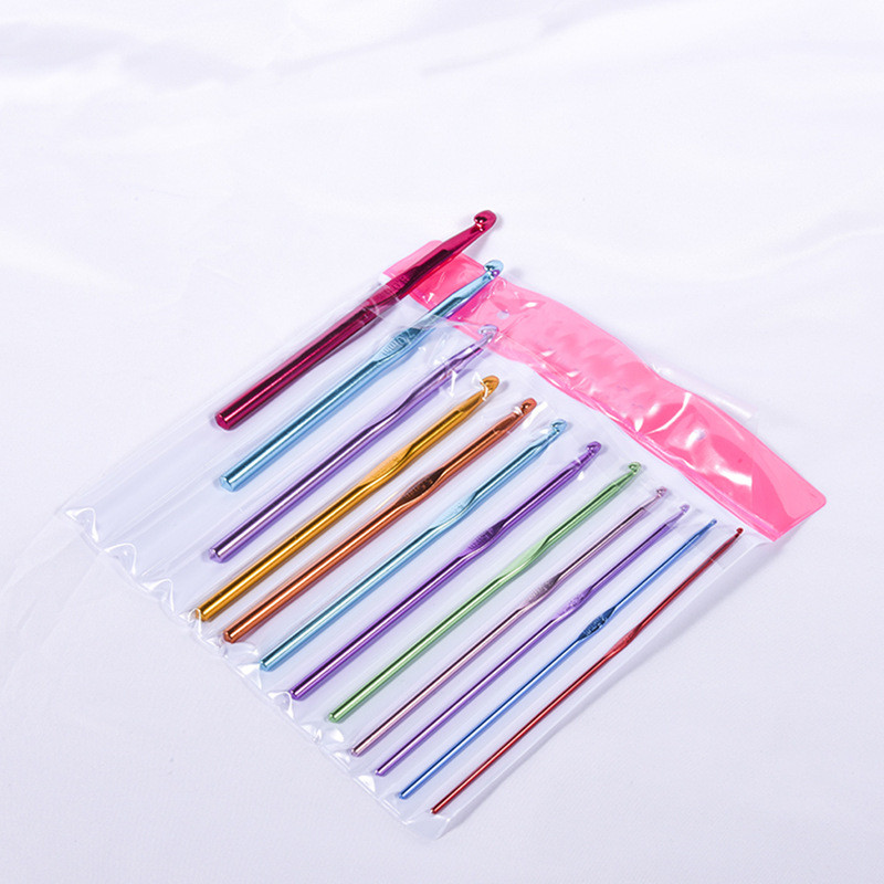 6/12 gab Krāsainas tamboradatas Āķi Alumīnija oksīda adīšanas āķi 2-8mm dzijas šūšanas piederumi Instrumenti DIY adāmadatas piederumi