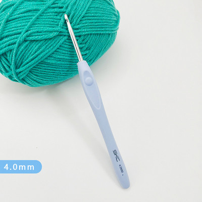 Horgolótűk 1,5-6,0 mm-es alumínium horgolótűk kék puha gumi markolattal, párnázott fogantyúkkal Kötés pulóver varrás kiegészítők