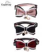 Mājdzīvnieku kaklasiksnas Jauki multfilmu loki plīša kaklasiksnas kaķu kaklasiksnas ar zvaniņiem un metāla piekariņiem kaķiem un kucēniem Kaķēnu aksesuāri