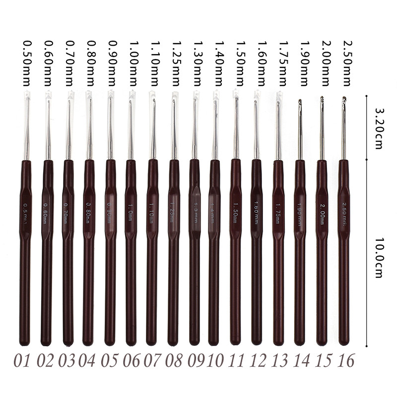 1 tk 0,5–2,5 mm heegelnõel, alumiiniumist heegelnõelad, plastikust käepidemega kudumisvardad, pitsliistud DIY õmblustööriistad