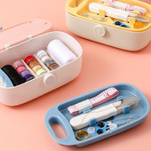 Adatu šūšanas kastīte Šūšanas instrumentu kaste Šūšanas adatu krelles Kastes uzglabāšanas organizators Diegu uzglabāšanas kastīte Noņemami sadalītāji