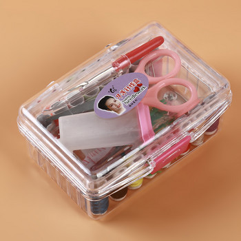 1 комплект пакет инструменти за шиене Комплект за вдяване на конци Игла Ролетка Ножица Напръстник с кутия за съхранение Аксесоар за шевни инструменти