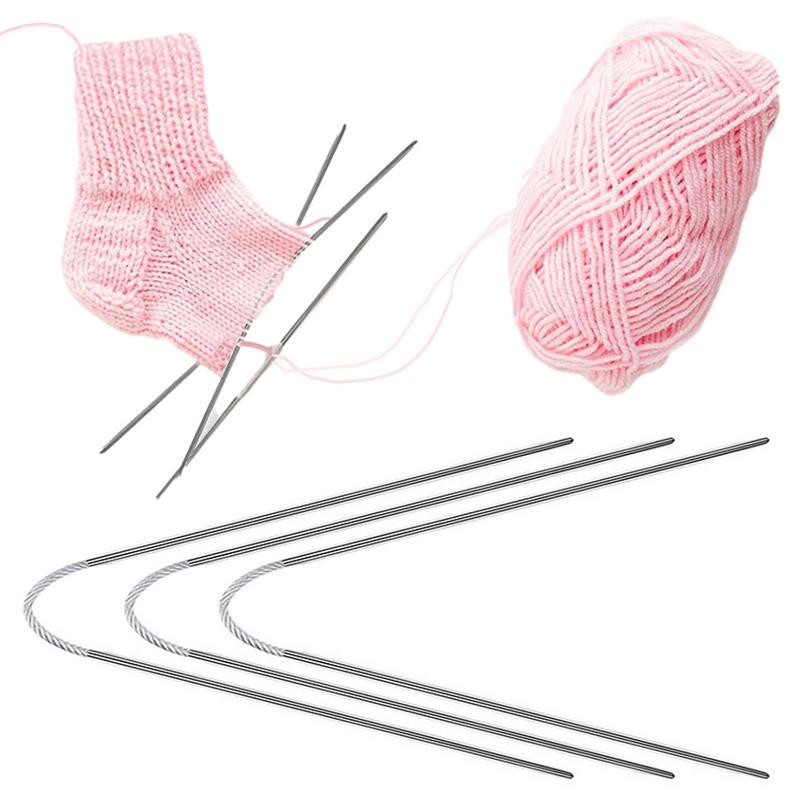 3gab Apļveida adāmadatas nerūsējošā tērauda aušanas adatas Šalle Džemperis Dzija šūšanas rokdarbu rīki Daudzizmēri