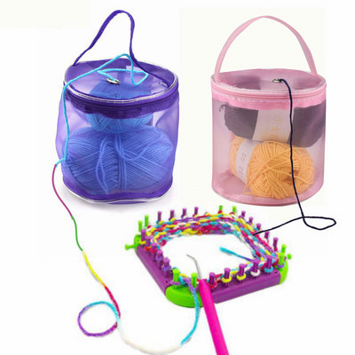 Чанта за съхранение на прежди за плетене, калъф, мрежеста куха прежда, плетена чанта за плетене на една кука.