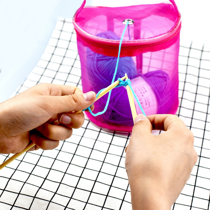 Θήκη τσάντας αποθήκευσης νήματος πλεξίματος Διχτυωτό κοίλο νήμα Πλεκτό τσάντα με βελονάκι DIY Organizer χειροτεχνίας για αποθήκευση κλωστών Αξεσουάρ ραπτικής Τσάντες