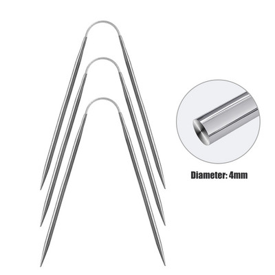 1/3 db körkörös kötőtű rozsdamentes acél rugalmas horgolt szövőtű zokni pulóver sapkához barkács varrás kiegészítők