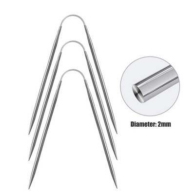 1/3 db körkörös kötőtű rozsdamentes acél rugalmas horgolt szövőtű zokni pulóver sapkához barkács varrás kiegészítők