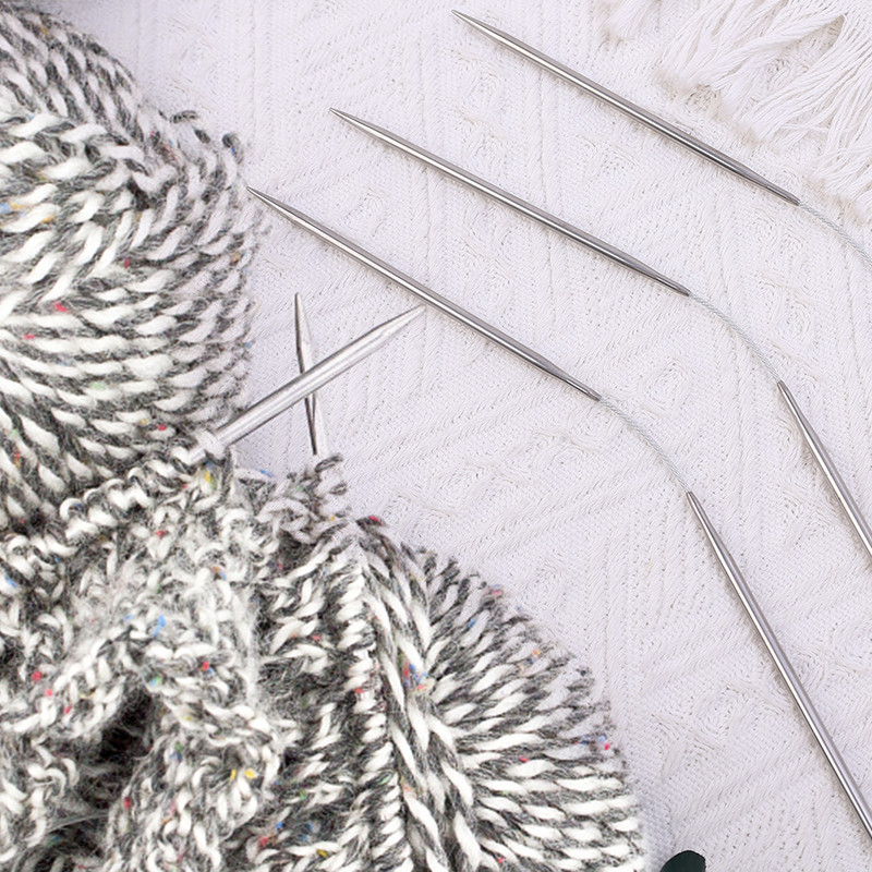 1/3 db körkörös kötőtű rozsdamentes acél rugalmas horgolt szövőtű zokni pulóver sapkához barkács varrás kiegészítők