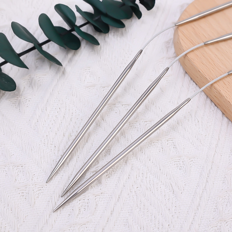 1/3 db körkörös kötőtű rozsdamentes acél rugalmas horgolt szövőtű zokni pulóver sapkához barkács varrás kiegészítők