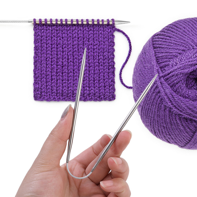 1/3 db körkörös kötőtű rozsdamentes acél rugalmas horgolt szövőtű zokni pulóver sapkához barkács varrás kiegészítők
