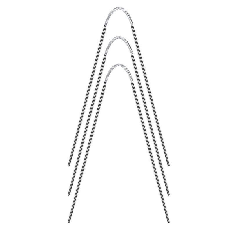 Adāmadatas 3 gab Kabeļa apļveida adatas ar dubultām lokanām adatām Ergonomiskas dzijas zeķes Šalles adāmadatas