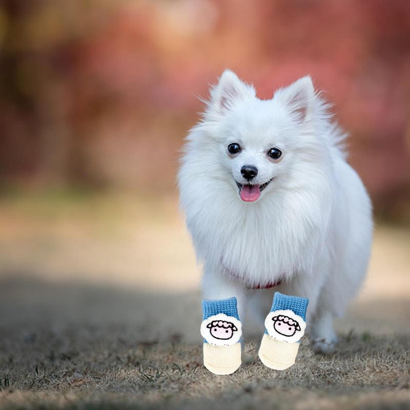 Suņu zeķes Karikatūra Grip Protector Pretslīdēšanas zeķes Suņiem Bez šķelšanās Ērtas zeķes Ikdienas valkāšanai Poliesters neplīst