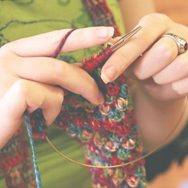 Caurules nerūsējošā tērauda apļveida adāmadatas 43/60/80/120 cm Adīšanas tamboradata DIY Aušanas šūšanas adata Amatniecības šūšanas rīki