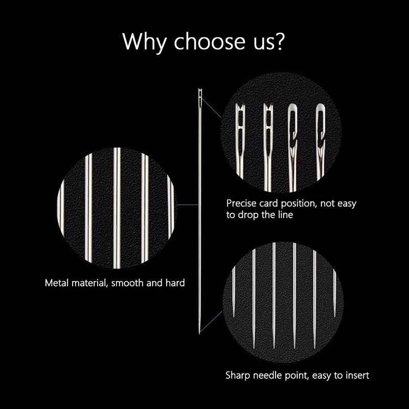 Nerūsējošā tērauda šūšanas adatu uzpirksteņu komplekts 12Gb