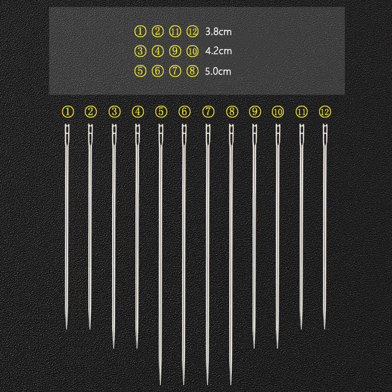 Nerūsējošā tērauda šūšanas adatu uzpirksteņu komplekts 12Gb