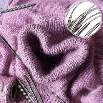 Кръгли игли за плетене 3 бр. Пръчки за плетене Кабелни кръгли игли за плетене Комплект плетене за бебешки ръкави Чорапи и малки