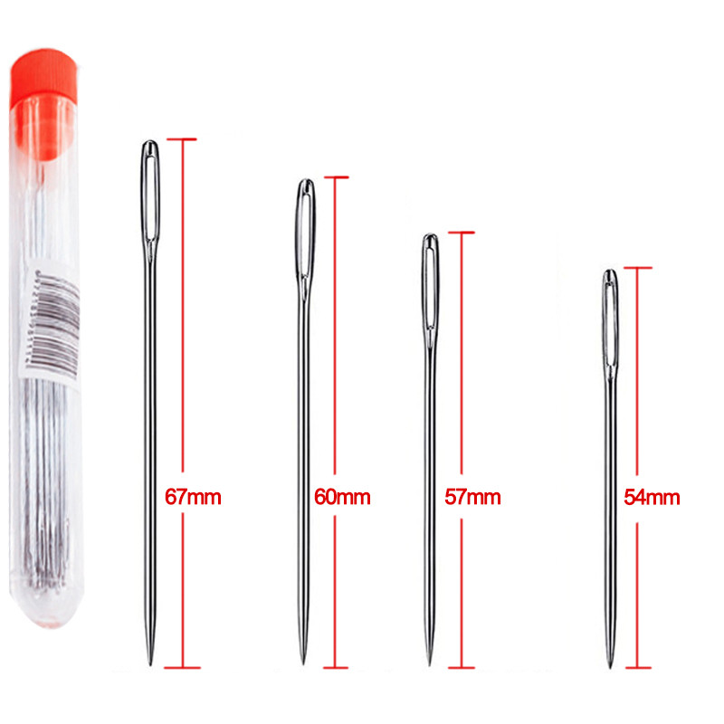 17/25 DB szett rozsdamentes acél nagy szem varrótűk Kézi varrótűk Barkácsolás kézimunka Ruhajavítás Kézműves varróeszközök