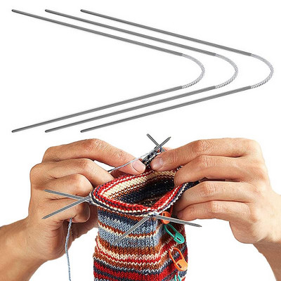 3 бр./компл. Кръгли игли за плетене за начинаещи Кръгли метални игли за плетене с игли за магическа примка за чорапи, одеяла, пуловер