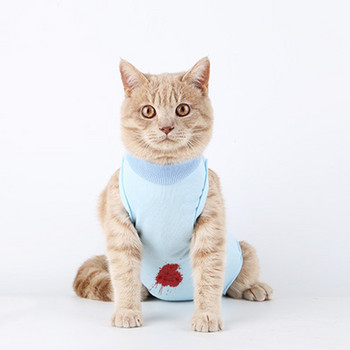 Καλοκαιρινή λεπτή στολή αποκατάστασης γάτας, αναπνεύσιμη βαμβακερή μετά από χειρουργική επέμβαση, γιλέκο κατοικίδιων με τετράποδο φόρμα για κουτάβι για γατούλα