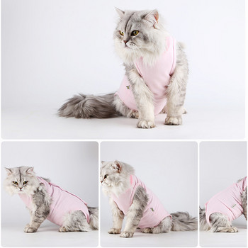 Летен тънък костюм за възстановяване на котки, дишащ памук след операция против облизване, жилетка за домашни любимци, гащеризон с четири крака, дрехи за кученце, коте