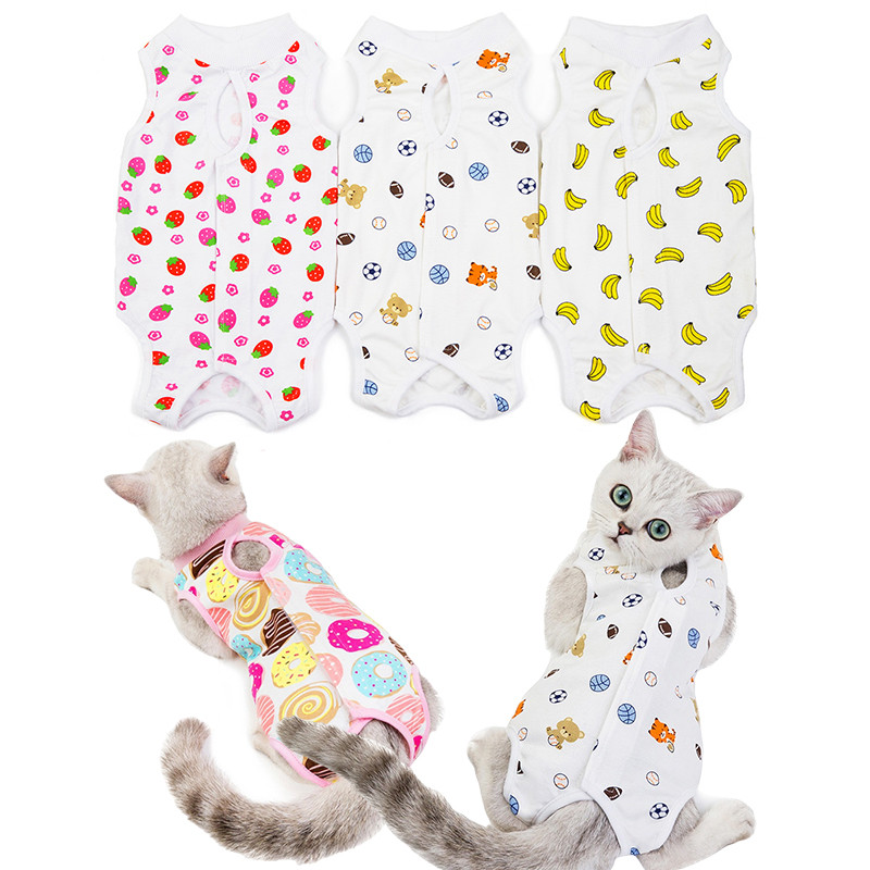 Macska sterilizáló öltöny Légáteresztő kisállat-helyreállító öltöny Nyalásgátló műtéthez Helyreállító mellény Háziállatok ápolóruházat kis macskakutyáknak