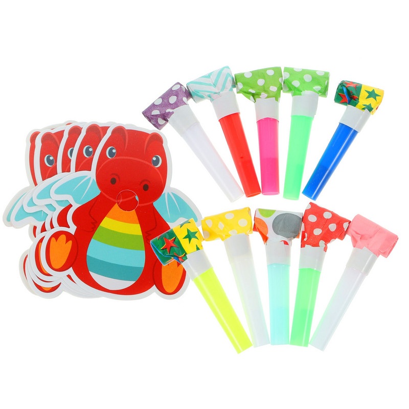 20 db Noisemakers Party Születésnapi Fújók Kürtök Zene Léggömbök Fújó Műanyag fúvók