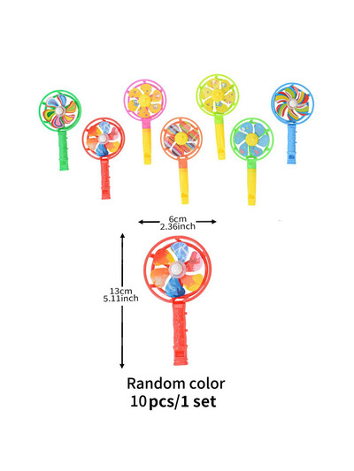 10 τμχ Ανεμόμυλος Blowing Dragon Kids Toys for Birthday Whistle Funny Noise Maker Προμήθειες για πάρτι γενεθλίων
