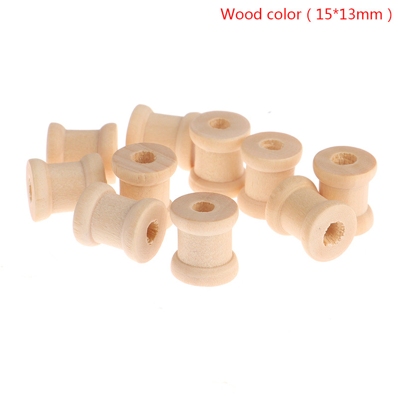 10 vnt./pak. Sriegiai Vielos įrankiai Medinės ritės Ritės Ritės Vintažinio stiliaus organizatorius juostoms siūti Špagatai, mediniai amatų įrankiai