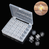 25/36 Režģi Plastmasas diegu spoles Glabāšanas kaste Caurspīdīga šujamo diegu spoles komplekts Uzglabāšanas futrālis Mājas šūšanas piederumi Amatniecības rīks