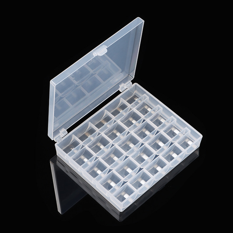 25/36 Režģi Plastmasas diegu spoles Glabāšanas kaste Caurspīdīga šujamo diegu spoles komplekts Uzglabāšanas futrālis Mājas šūšanas piederumi Amatniecības rīks