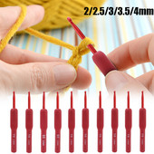 Raudona nėrimo adata Megzti nėrimo kabliukai Silikoninė rankena Mezgimo adata Matinio aliuminio kabliuko galvutės adata Mezgimo siuvimo įrankiai