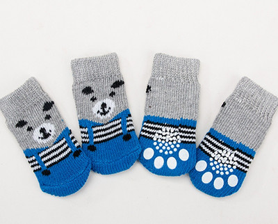 Kojinės naminiams gyvūnėliams neslystančios šuniuko kojinės mažos šunų pėdutės užvalkalas meškiukas pudelis medvilninės kojinės 4 pakeliai kojinės šunims naminių gyvūnėlių kojinės šunų aksesuarai