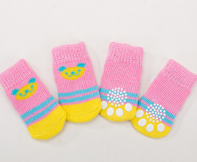 Kojinės naminiams gyvūnėliams neslystančios šuniuko kojinės mažos šunų pėdutės užvalkalas meškiukas pudelis medvilninės kojinės 4 pakeliai kojinės šunims naminių gyvūnėlių kojinės šunų aksesuarai