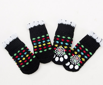 Kojinės naminiams gyvūnėliams neslystančios šuniuko kojinės mažos šunų pėdutės užvalkalas meškiukas pudelis medvilninės kojinės 4 pakeliai kojinės šunims naminių gyvūnėlių kojinės šunų aksesuarai