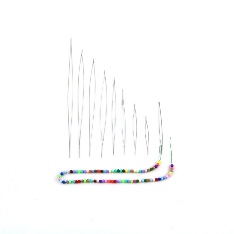 1 rinkinys atvirų didelių akių karoliukų vėrimo adatos karoliukų karoliai apyrankės įrankiai nerūdijančio plieno savaime besisriegiantys adatų smeigtukai papuošalų reikmenims