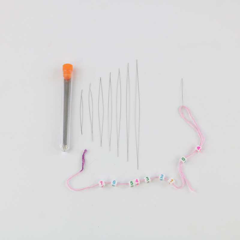 1 rinkinys atvirų didelių akių karoliukų vėrimo adatos karoliukų karoliai apyrankės įrankiai nerūdijančio plieno savaime besisriegiantys adatų smeigtukai papuošalų reikmenims